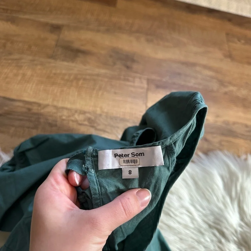 PETER SOM Green Puff Sleeve Dress - Picture 7 of 8